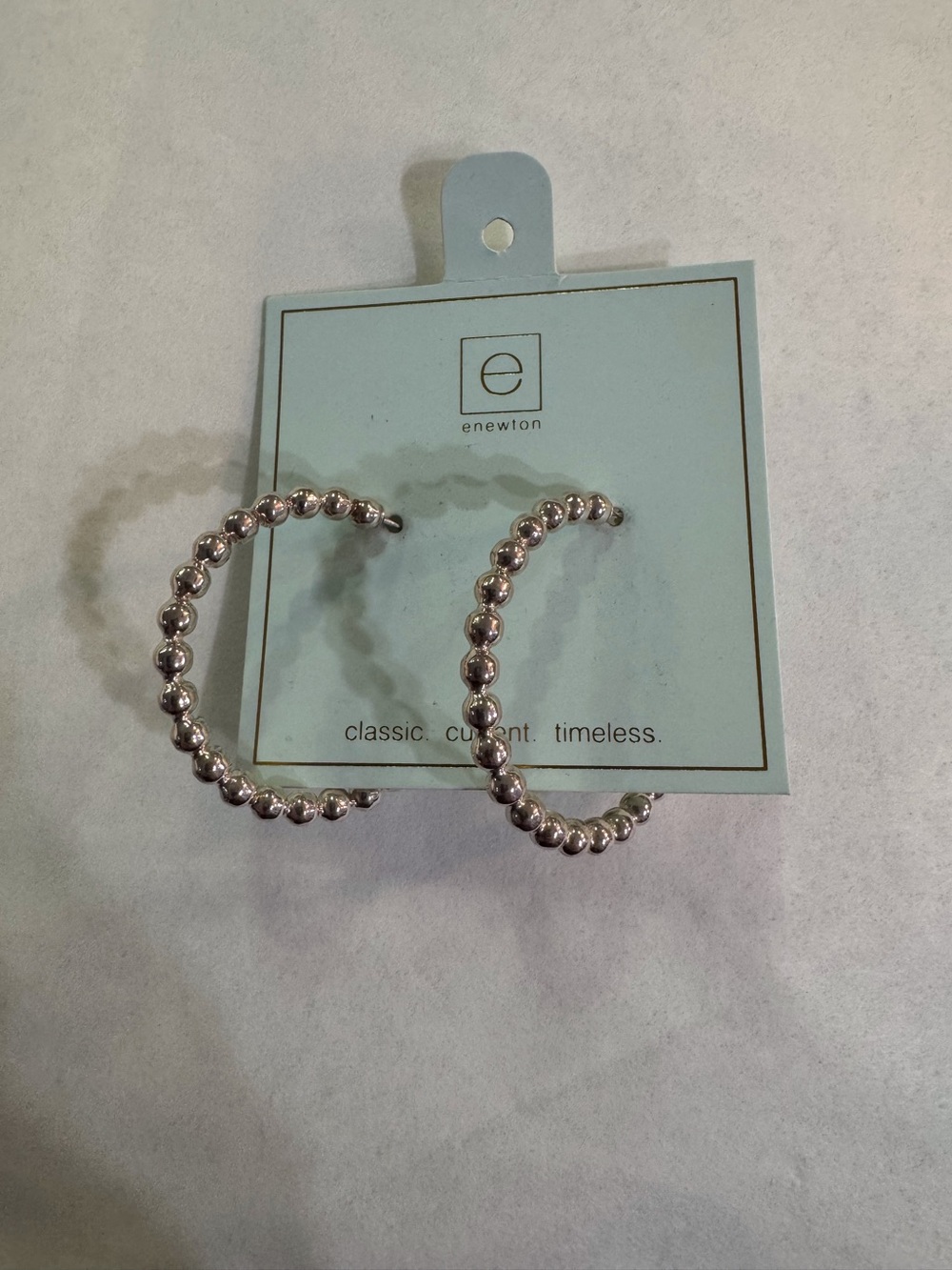 Enewton Sterling Silver 1.25 inch Hoops with 4 MM beads NWT